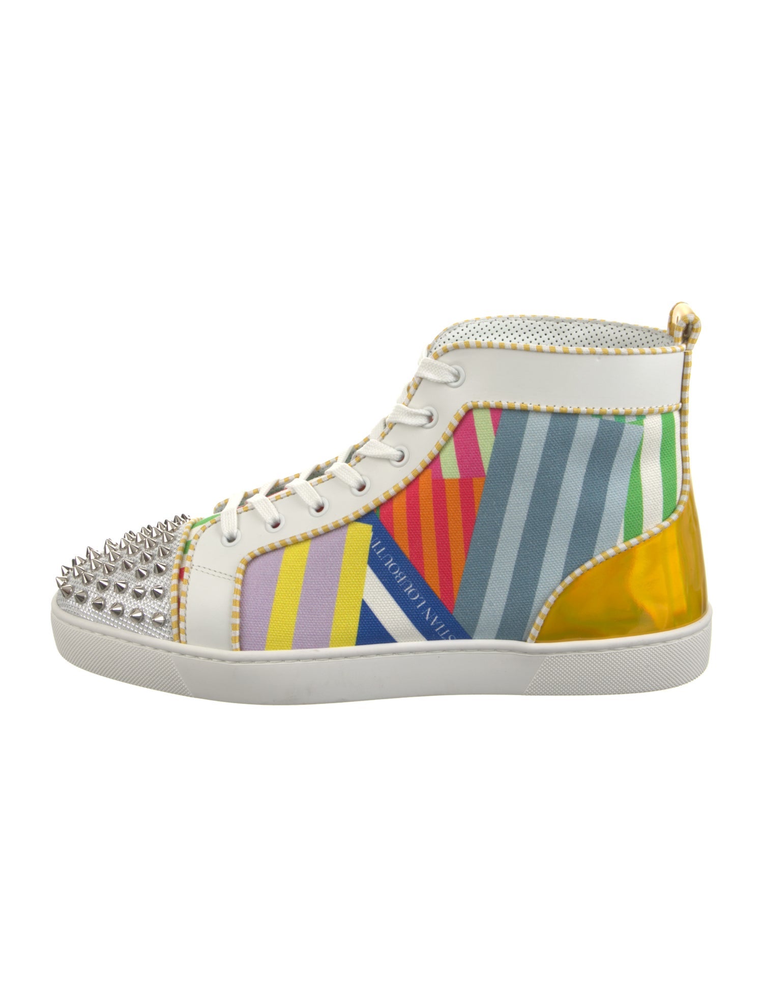 Christian Louboutin Rockstud Spike Canvas Sneakers - Green