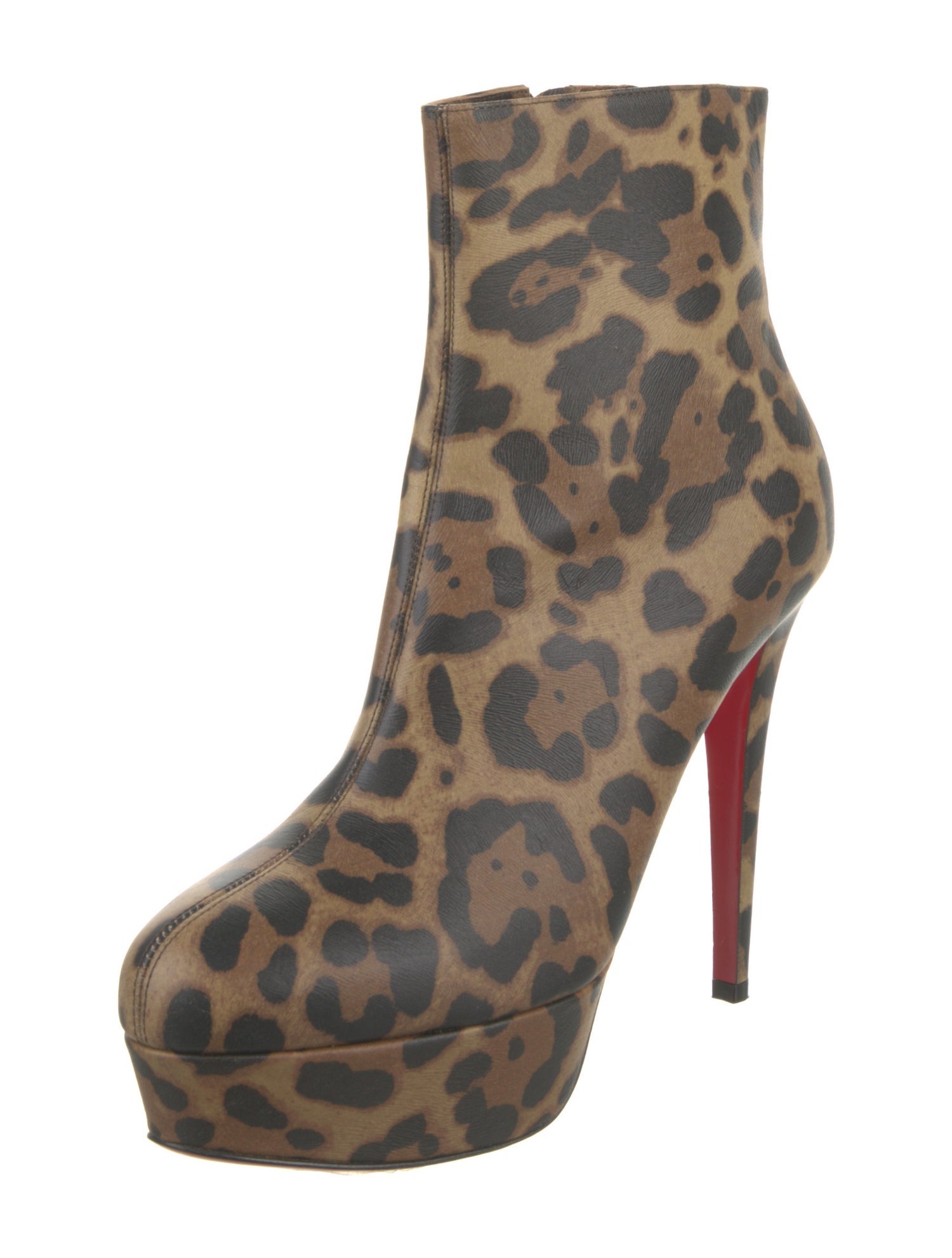 Christian Louboutin Leather Animal Print Boots