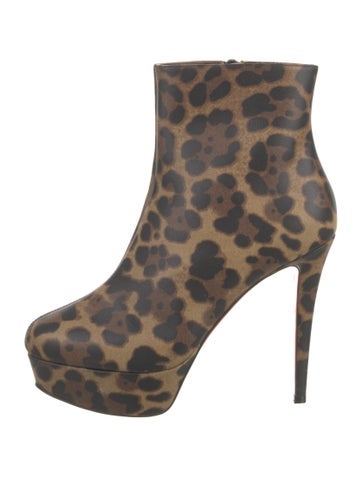 Christian Louboutin Boots Leather Animal Print Us8.5, It38.5 | 8.5