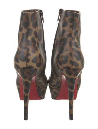Christian Louboutin Leather Animal Print Boots