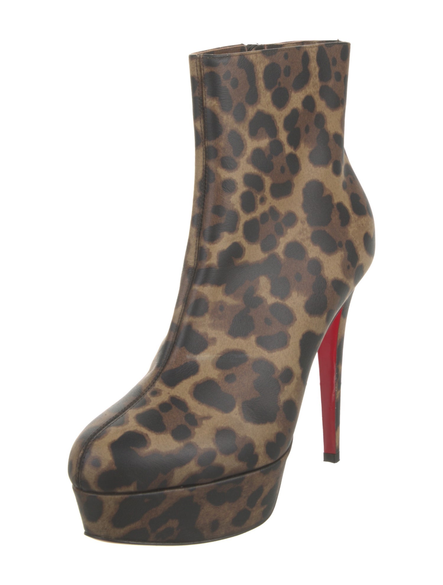Christian Louboutin Leather Animal Print Boots