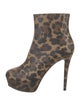Christian Louboutin Leather Animal Print Boots