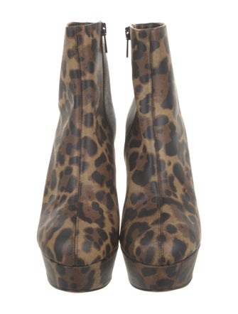 Christian Louboutin Leather Animal Print Boots