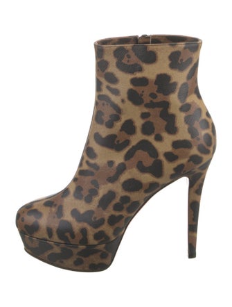 Christian Louboutin Leather Animal Print Boots