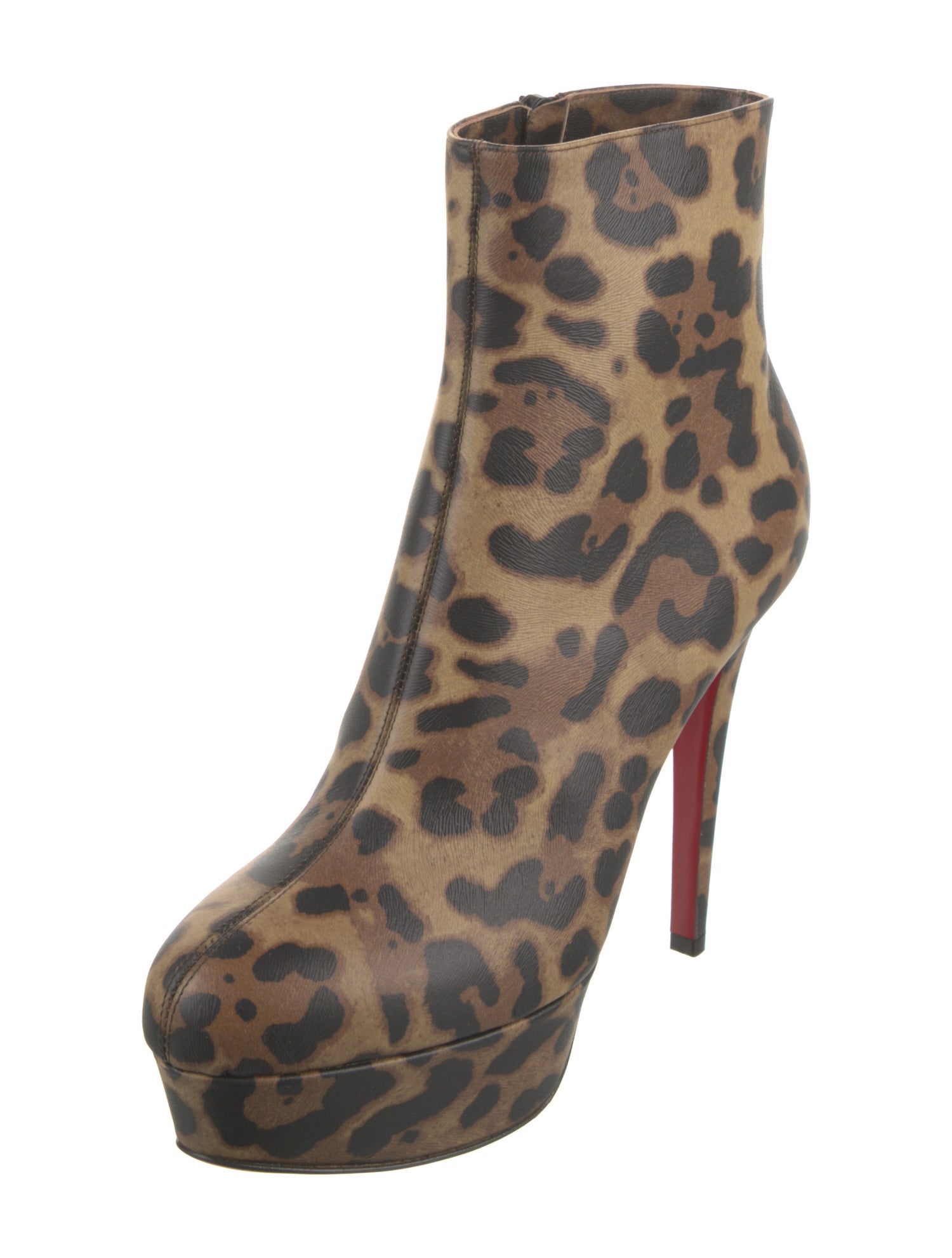 Christian Louboutin Leather Animal Print Boots