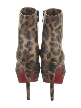 Christian Louboutin Leather Animal Print Boots
