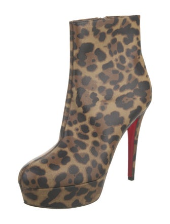 Christian Louboutin Leather Animal Print Boots