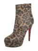 Christian Louboutin Leather Animal Print Boots
