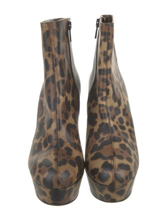 Christian Louboutin Leather Animal Print Boots