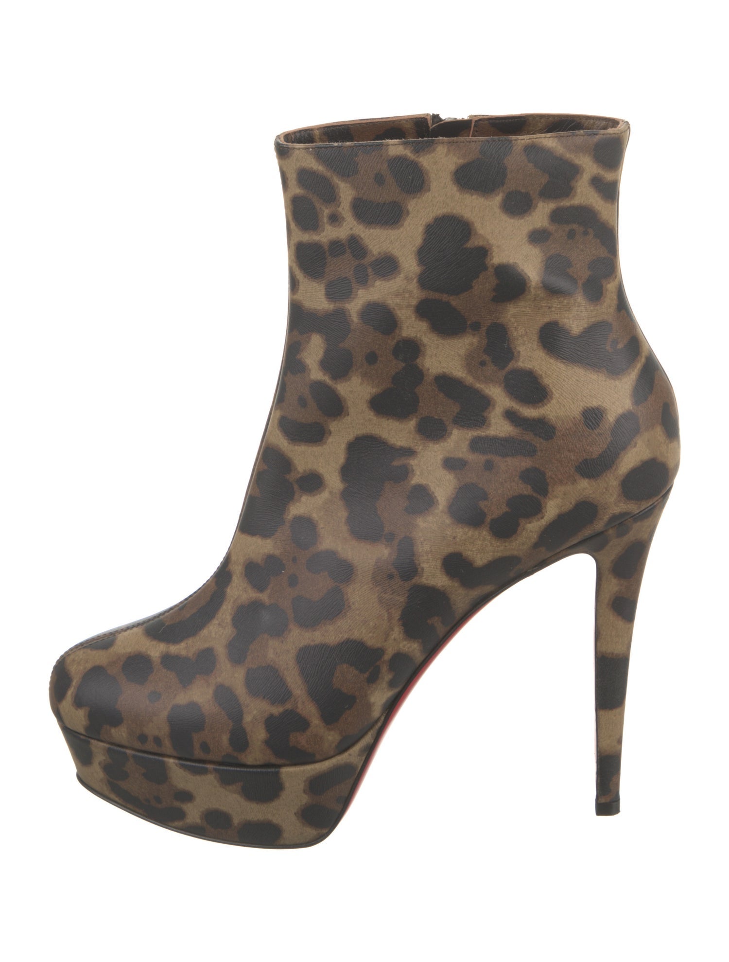 Christian Louboutin Leather Animal Print Boots