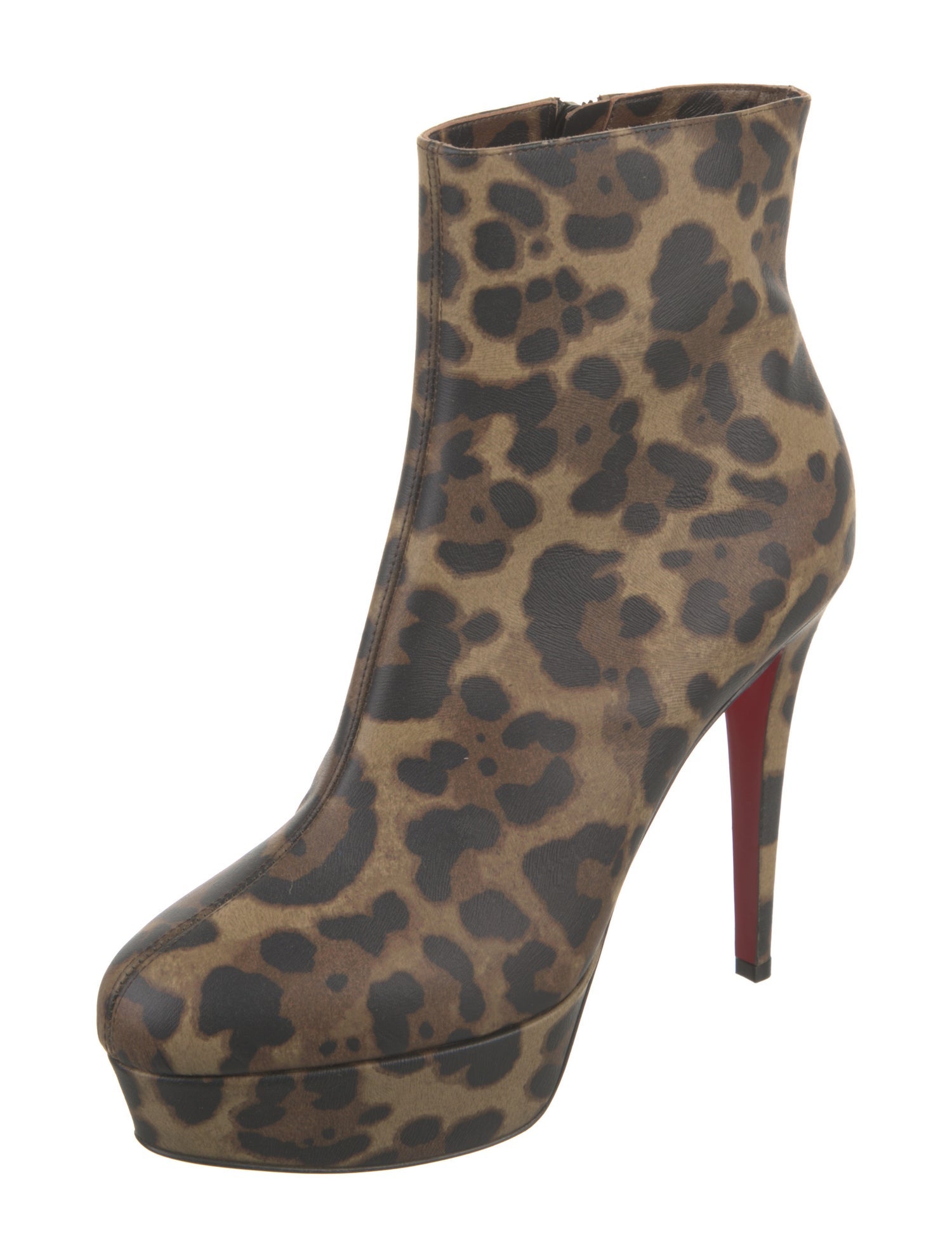 Christian Louboutin Leather Animal Print Boots