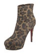 Christian Louboutin Leather Animal Print Boots
