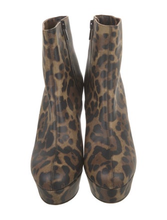 Christian Louboutin Leather Animal Print Boots