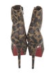 Christian Louboutin Leather Animal Print Boots