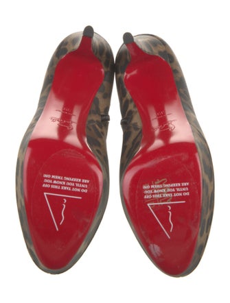 Christian Louboutin Leather Animal Print Boots