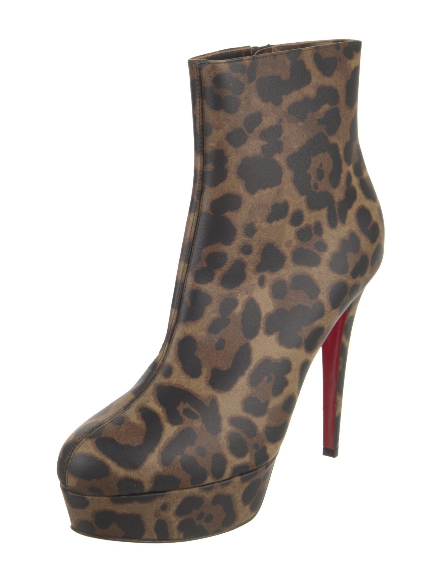 Christian Louboutin Leather Animal Print Boots