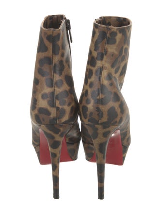 Christian Louboutin Leather Animal Print Boots