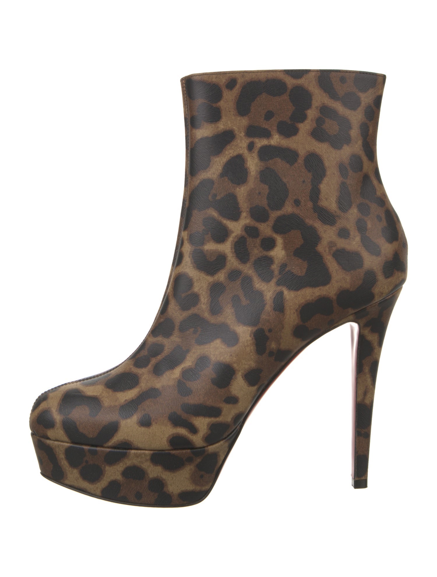 Christian Louboutin Leather Animal Print Boots
