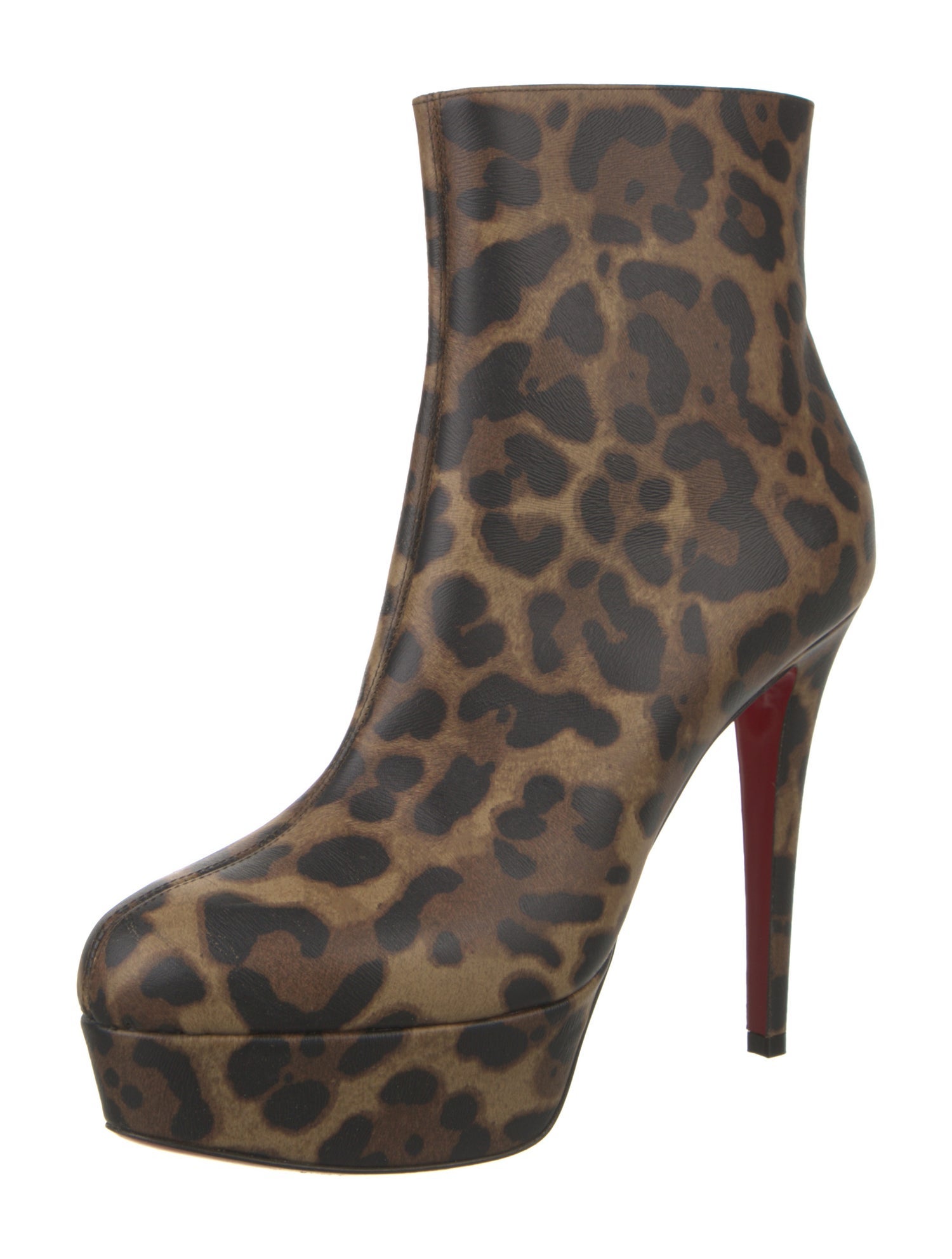 Christian Louboutin Leather Animal Print Boots