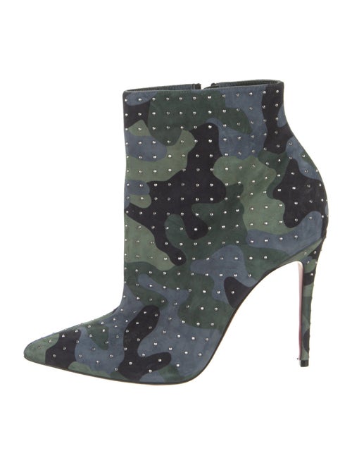 Christian Louboutin Suede Floral Print Boots