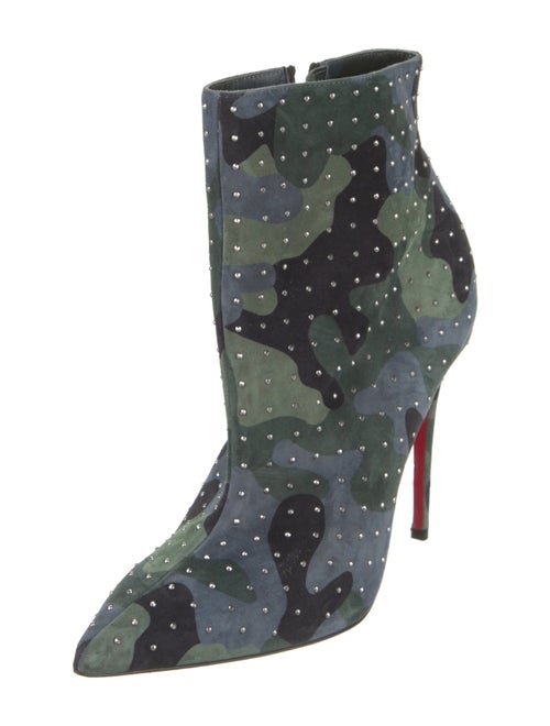 Christian Louboutin Suede Floral Print Boots