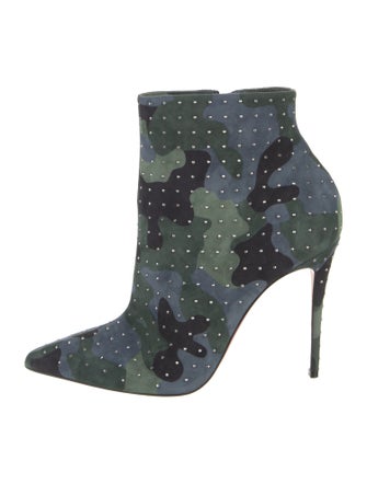 Christian Louboutin Suede Camouflage Print Boots