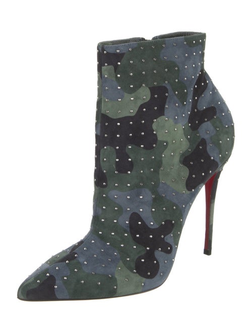 Christian Louboutin Suede Camouflage Print Boots