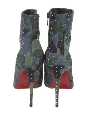 Christian Louboutin Suede Camouflage Print Boots