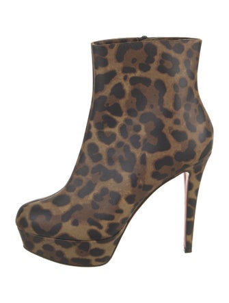 Christian Louboutin Leather Animal Print Boots