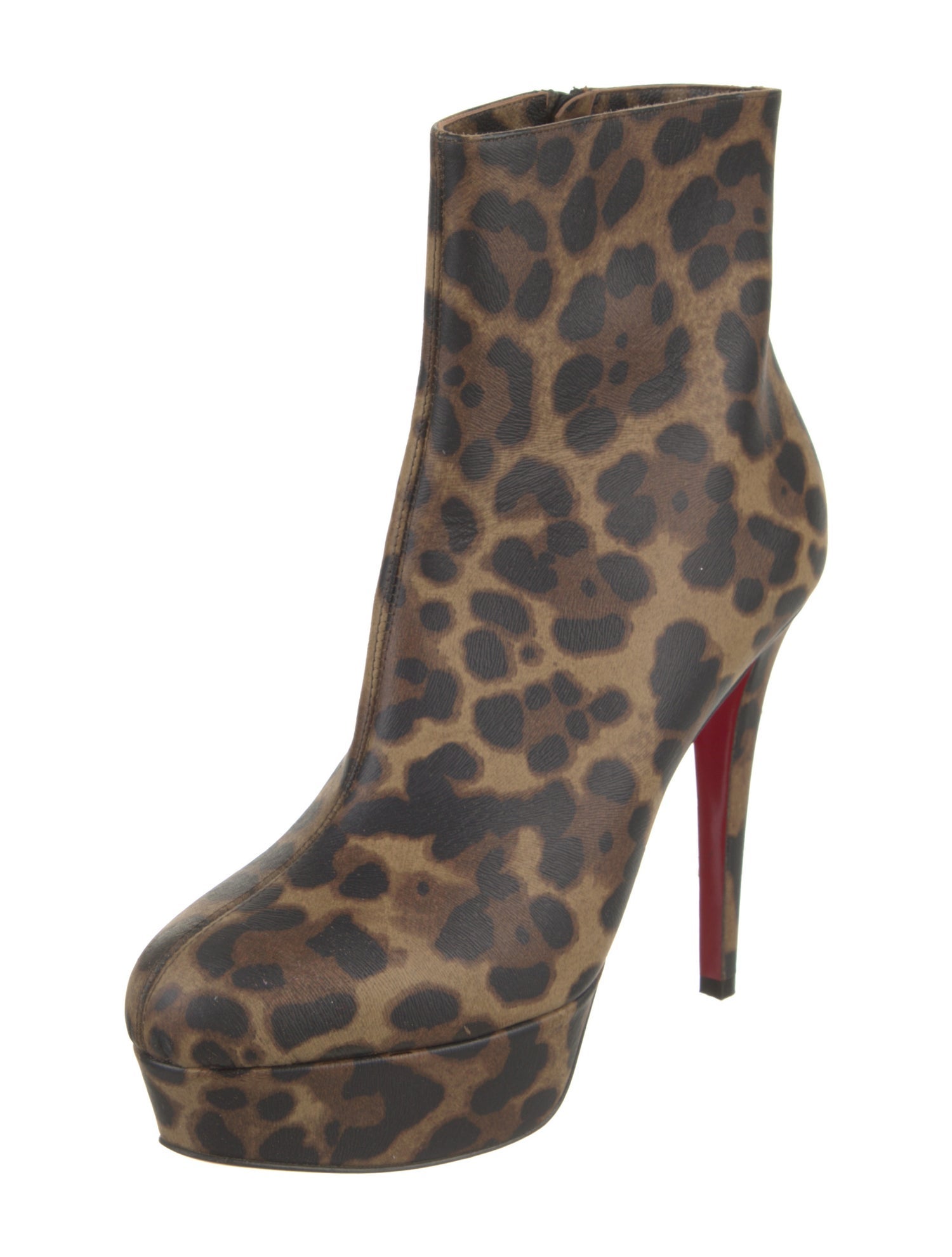 Christian Louboutin Leather Animal Print Boots