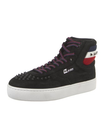 Christian Louboutin Spike Accents Suede Sneakers