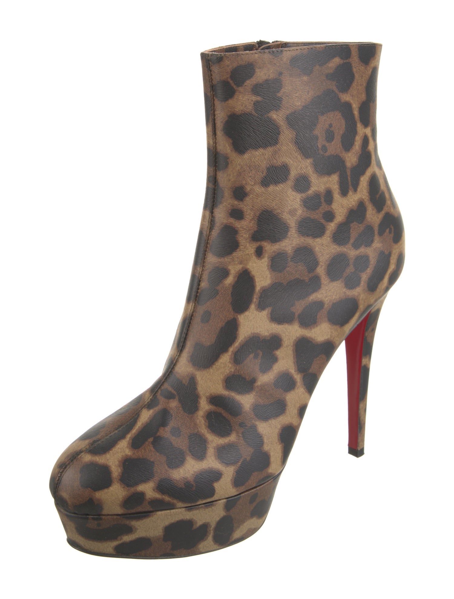 Christian Louboutin Leather Animal Print Boots