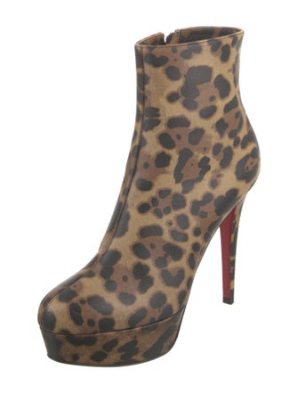 Christian Louboutin Leather Animal Print Boots