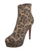Christian Louboutin Leather Animal Print Boots