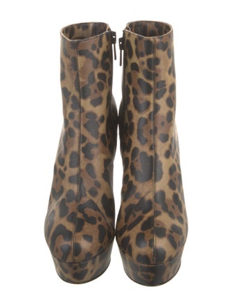 Christian Louboutin Leather Animal Print Boots