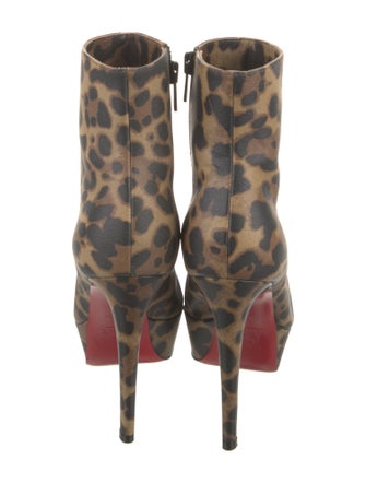 Christian Louboutin Leather Animal Print Boots
