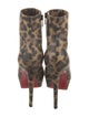 Christian Louboutin Leather Animal Print Boots