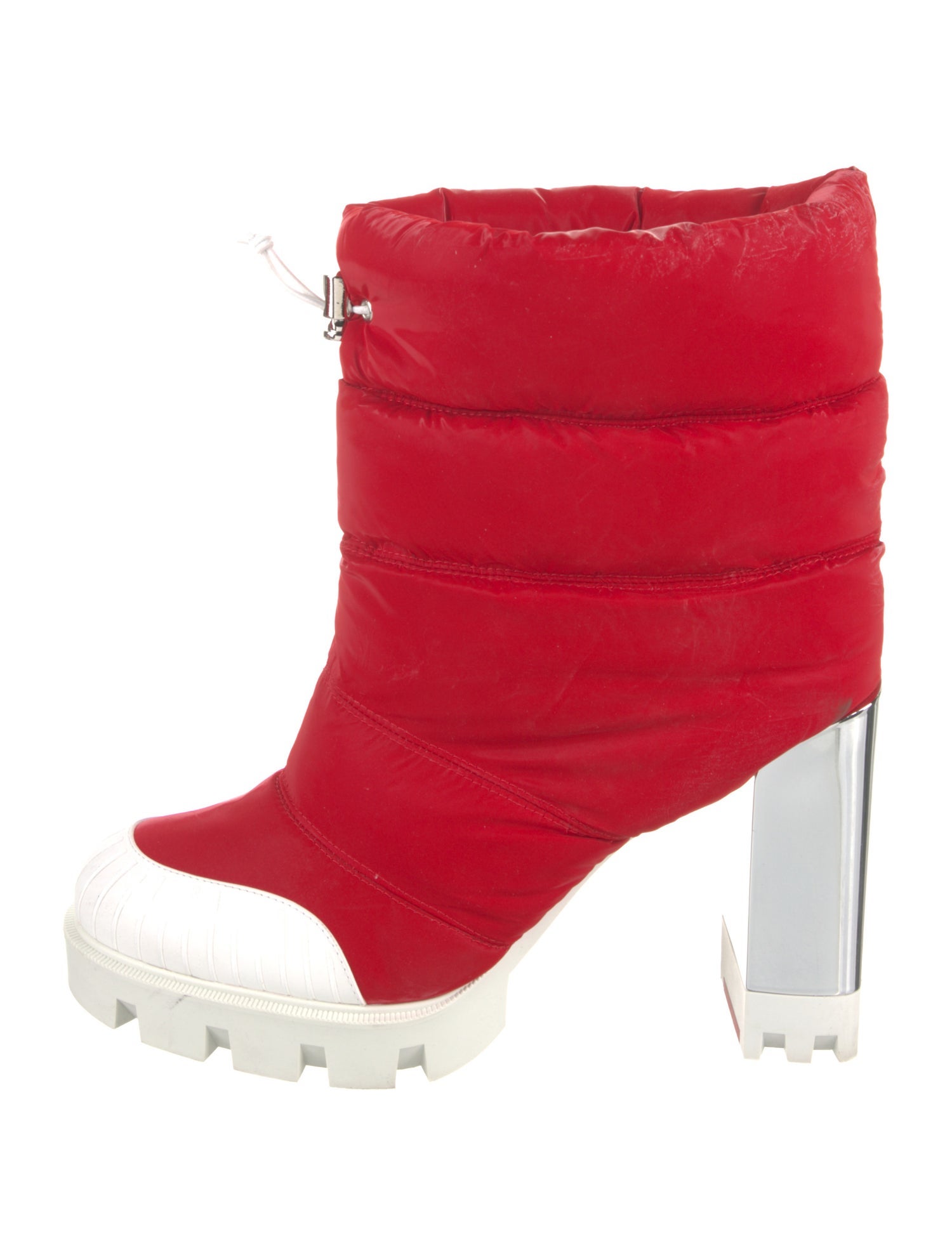 Christian Louboutin Nylon Colorblock Pattern Rain Boots