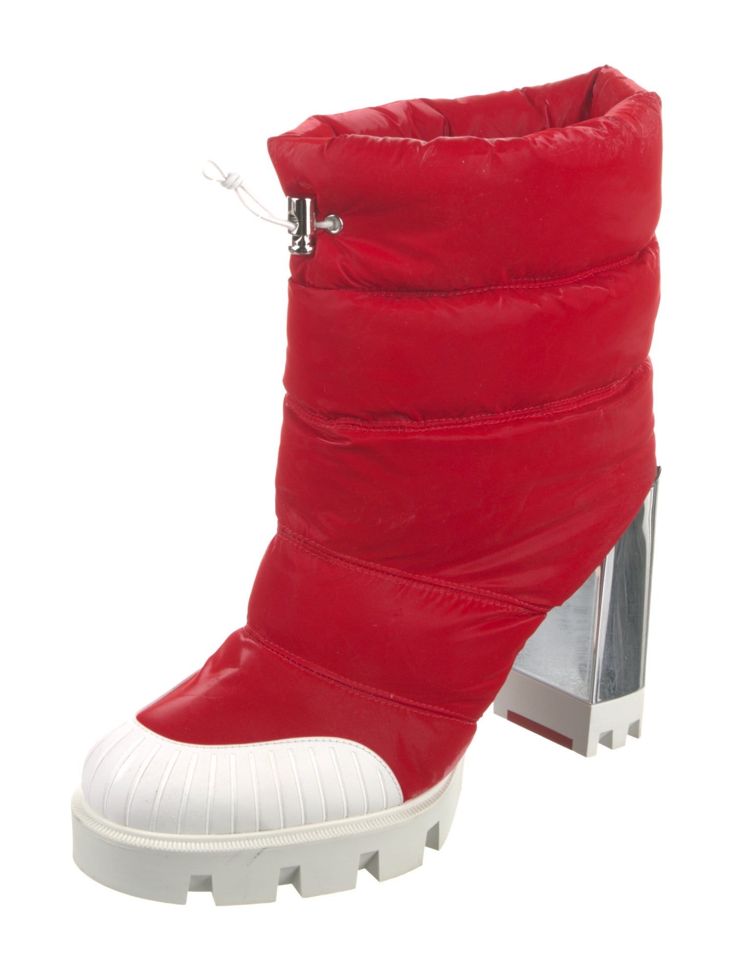 Christian Louboutin Nylon Colorblock Pattern Rain Boots