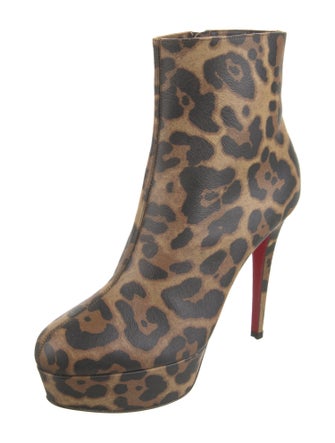 Christian Louboutin Leather Animal Print Boots