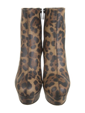 Christian Louboutin Leather Animal Print Boots