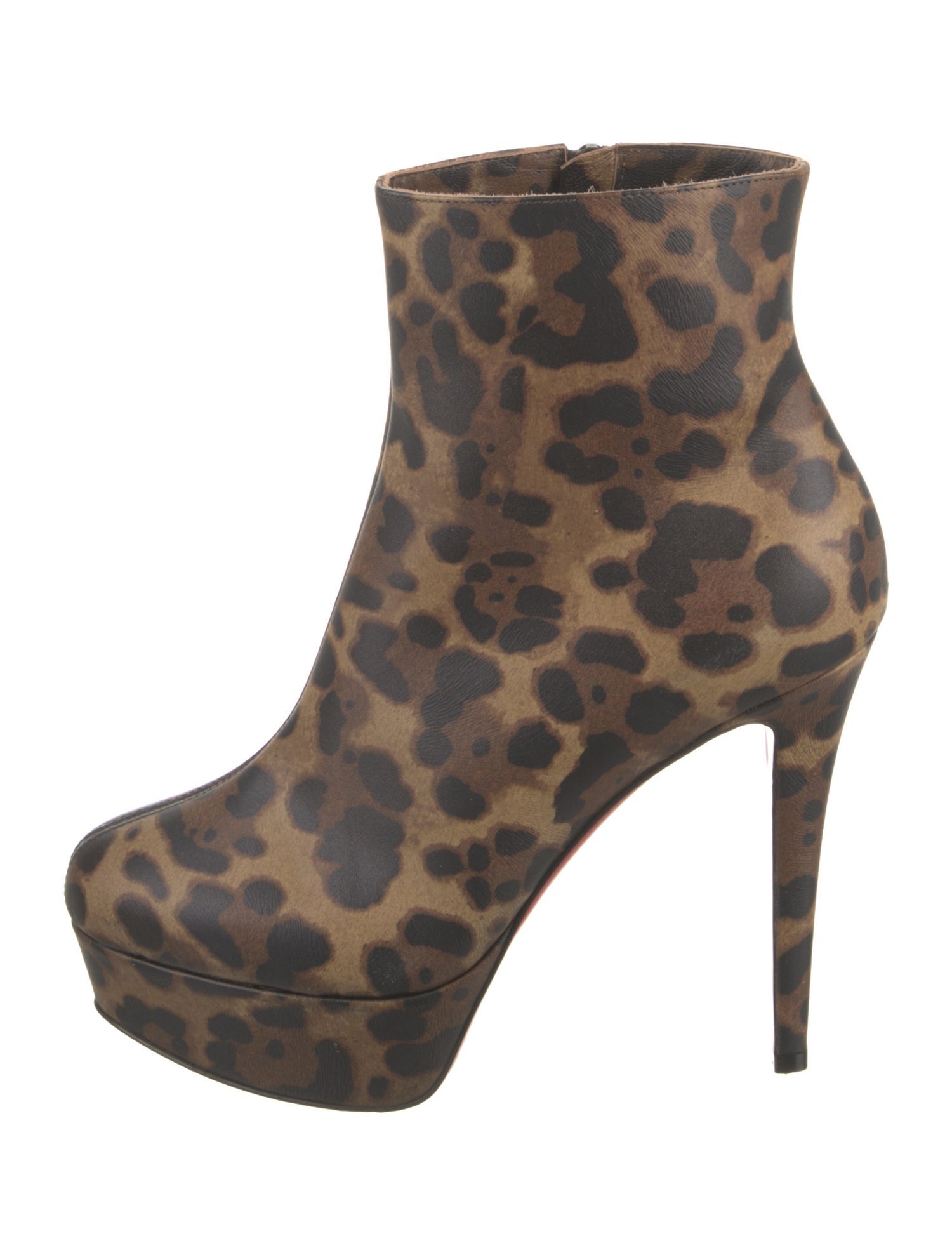 Christian Louboutin Leather Animal Print Boots