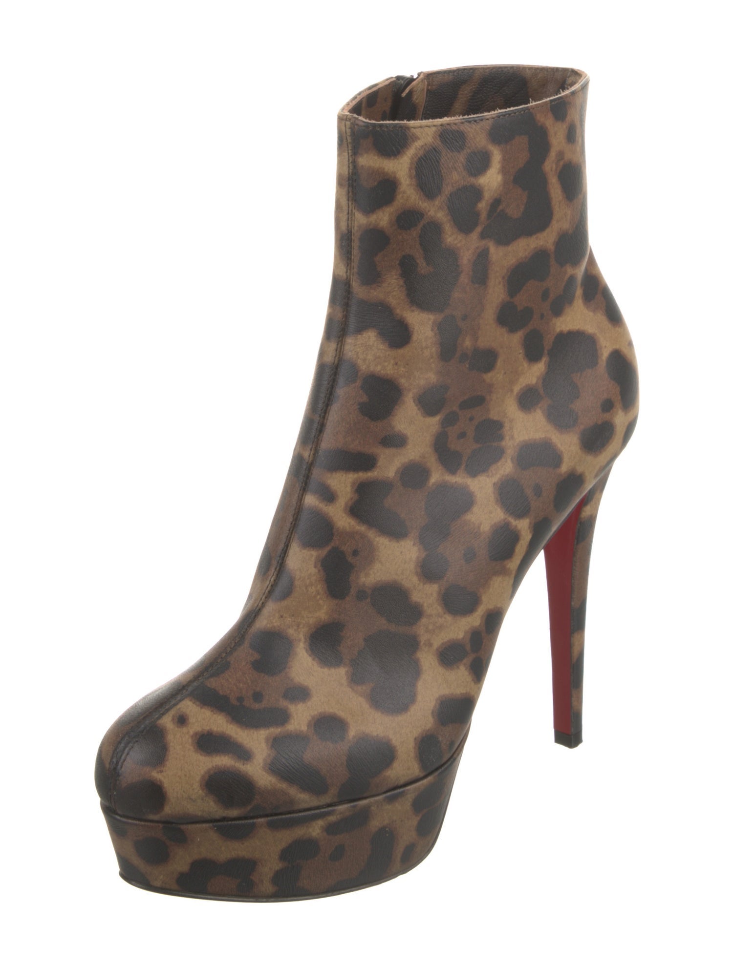 Christian Louboutin Leather Animal Print Boots