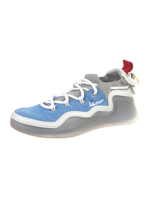 Christian Louboutin Suede Colorblock Pattern Sneakers