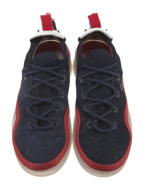Christian Louboutin Suede Colorblock Pattern Sneakers