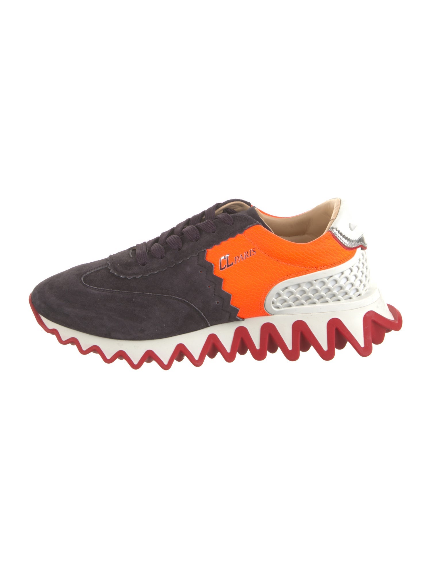 Christian Louboutin Suede Colorblock Pattern Athletic Sneakers