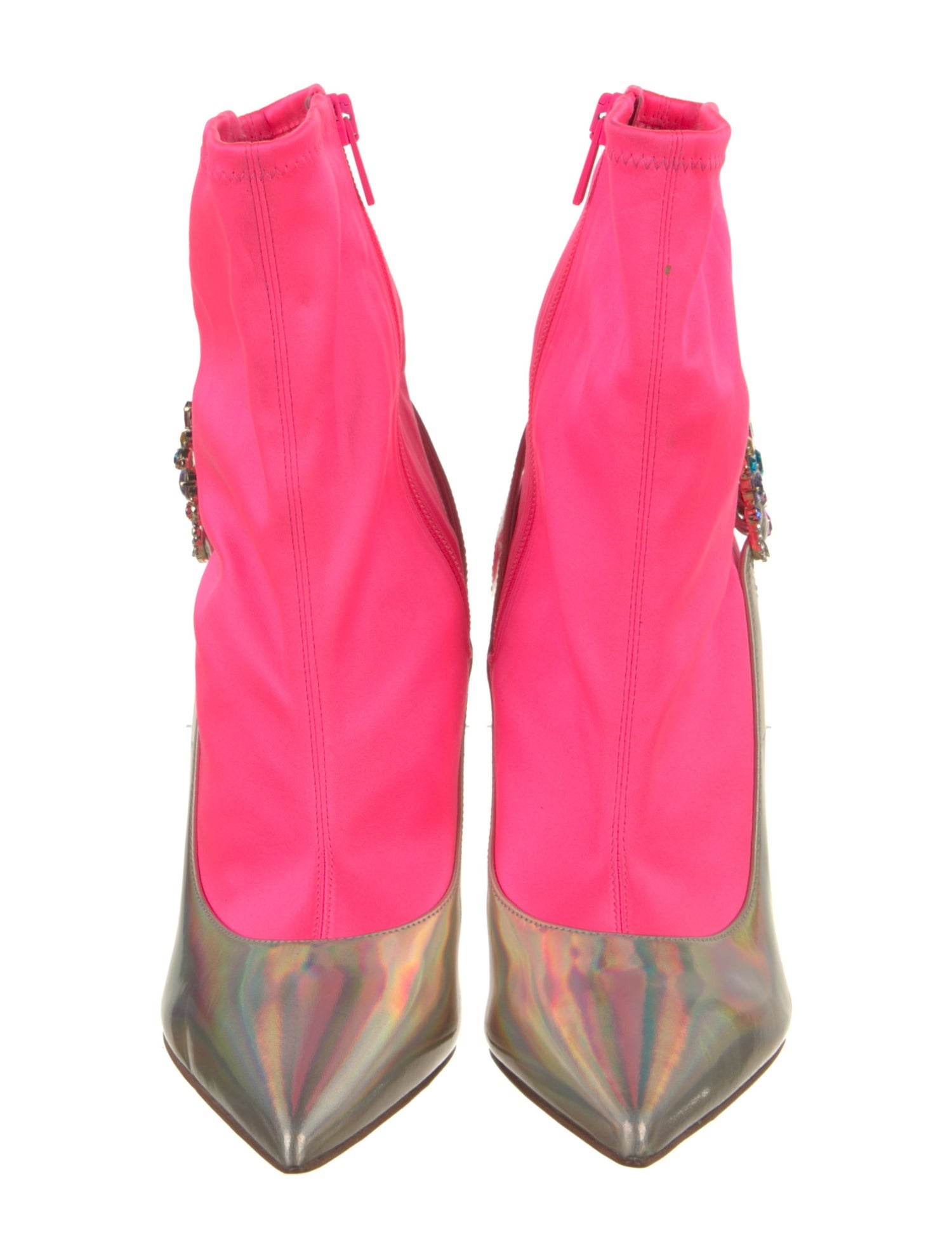 Christian Louboutin Neoprene Colorblock Pattern Sock Boots