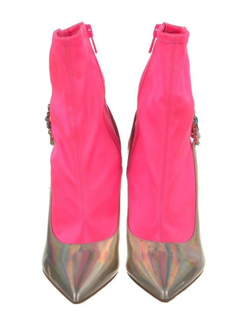 Christian Louboutin Neoprene Colorblock Pattern Sock Boots