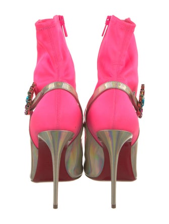 Christian Louboutin Neoprene Colorblock Pattern Sock Boots