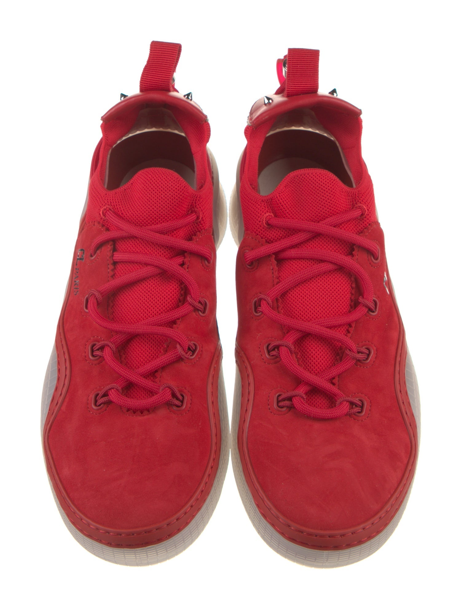 Christian Louboutin Suede Leather Trim Embellishment Sneakers